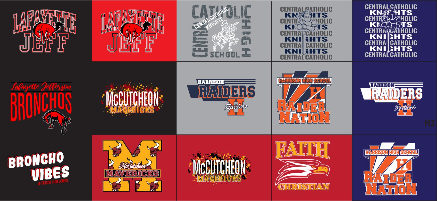School shirt samples in Lafayette IN from CustomTees
